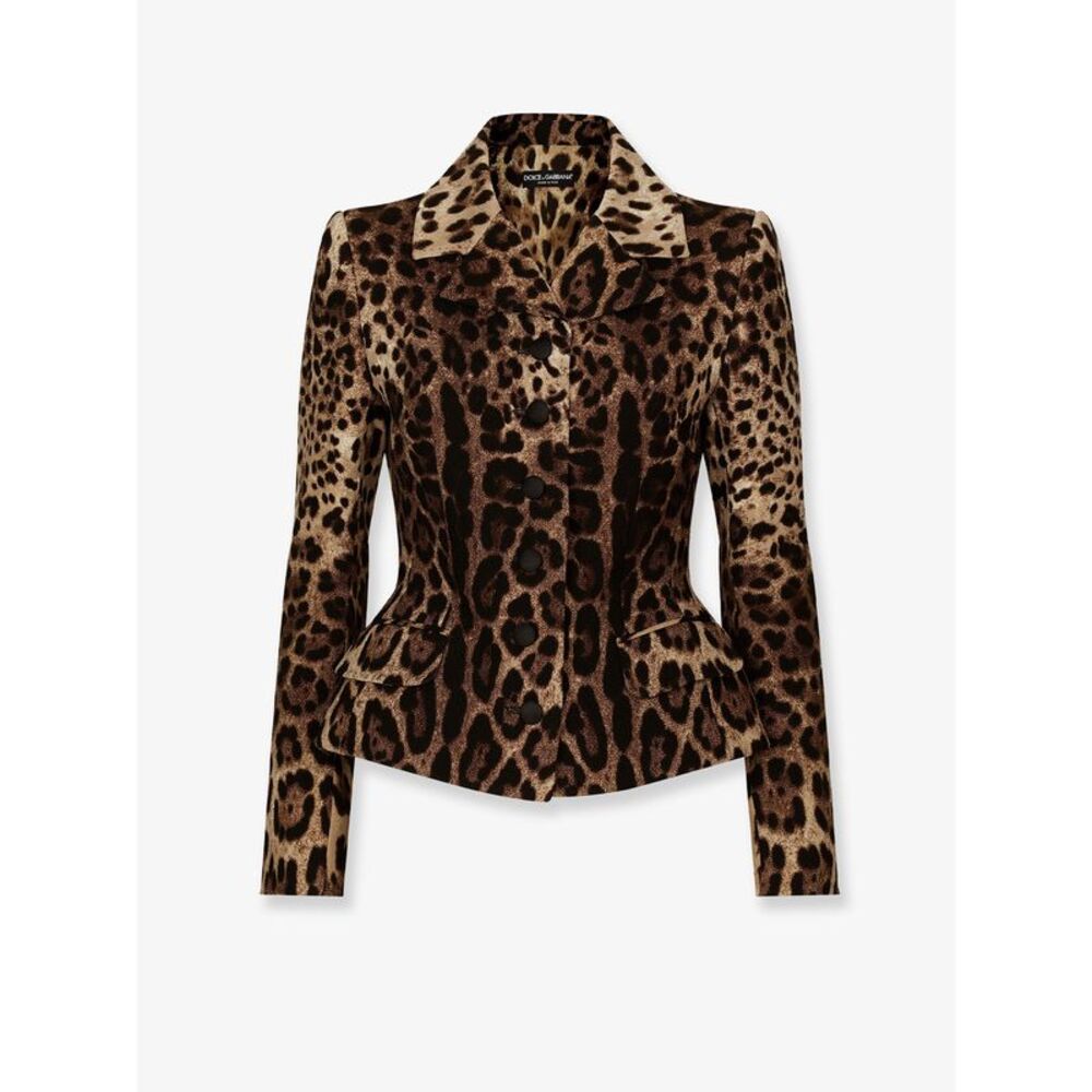 Dolce & Gabbana Women Double Wool Crãªpe Dress With Leopard Print - Picture 1 of 2